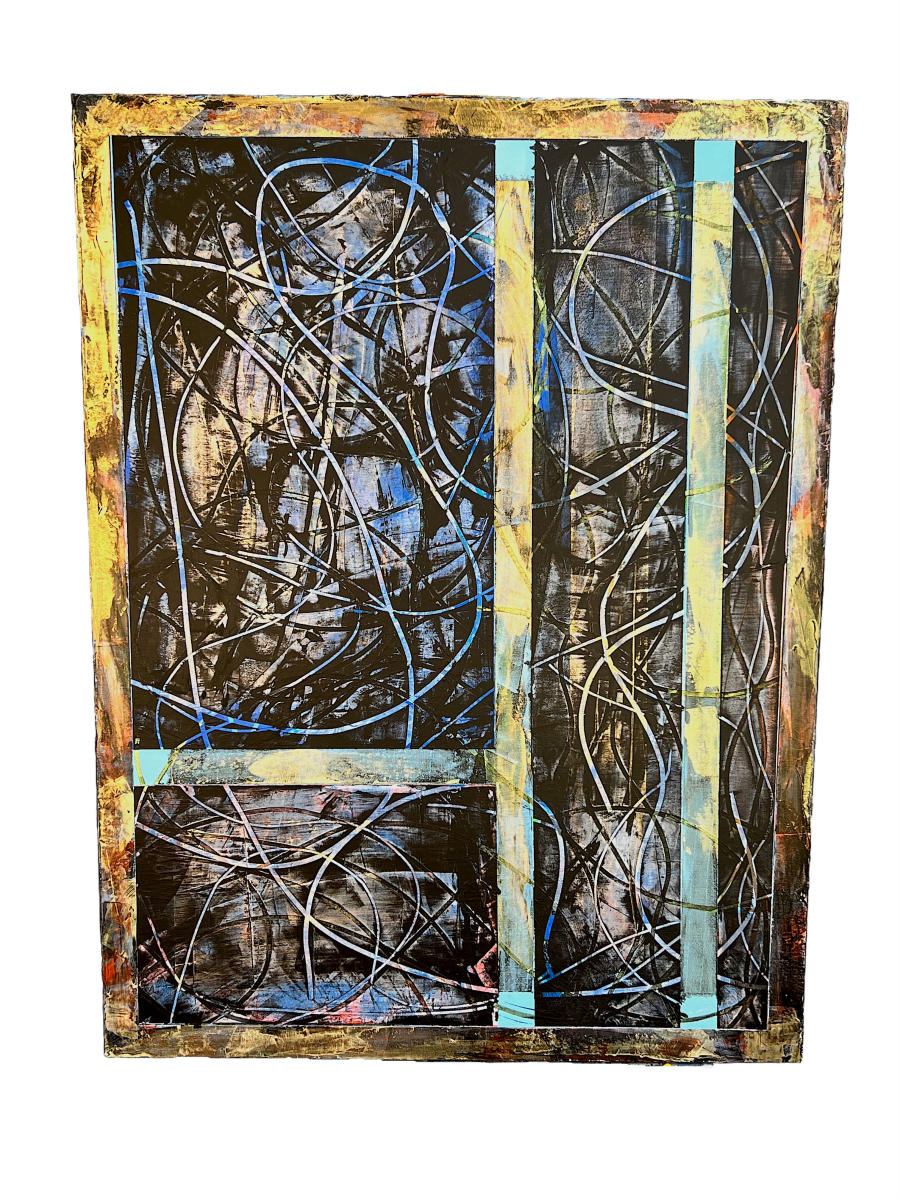 String Theory 6
Acrylic, Flashe on canvas on birch panel
48" x 36"