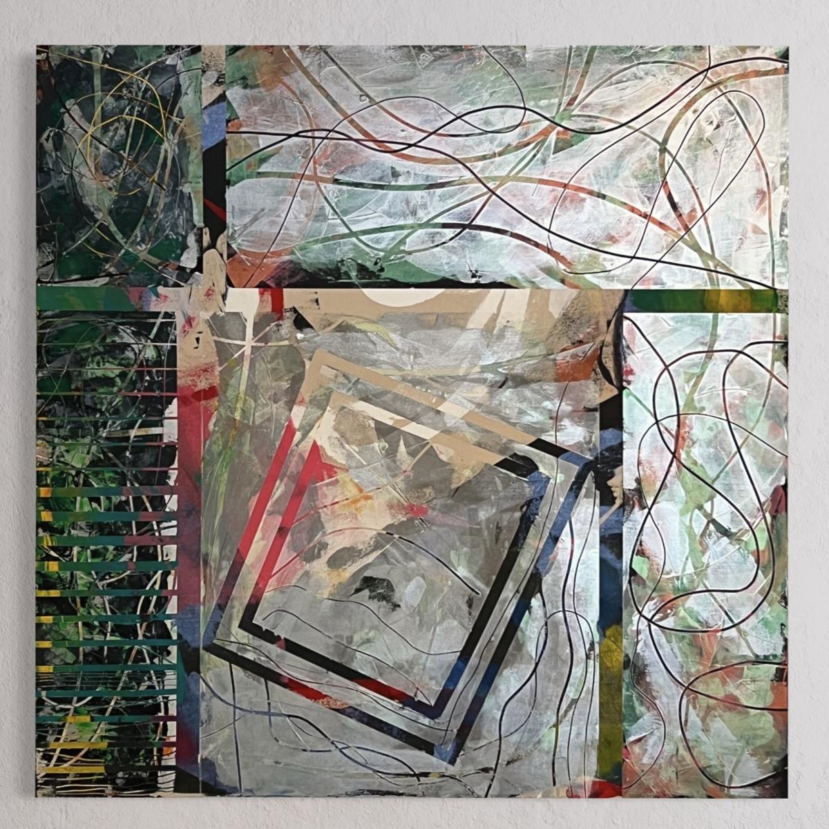 String Theory 17
Acrylic, Flashe on canvas on birch panel
60" x 60"