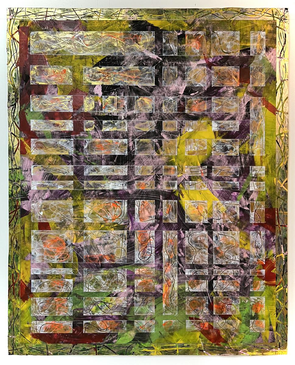 String Theory 25
Acrylic, Flashe on canvas on birch panel
60" x 48"