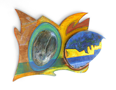 Cinglymostoma Cirratum
51" x 72" x 7" Irregular
Oil, Acrylic, Plaster, Collage on Wood